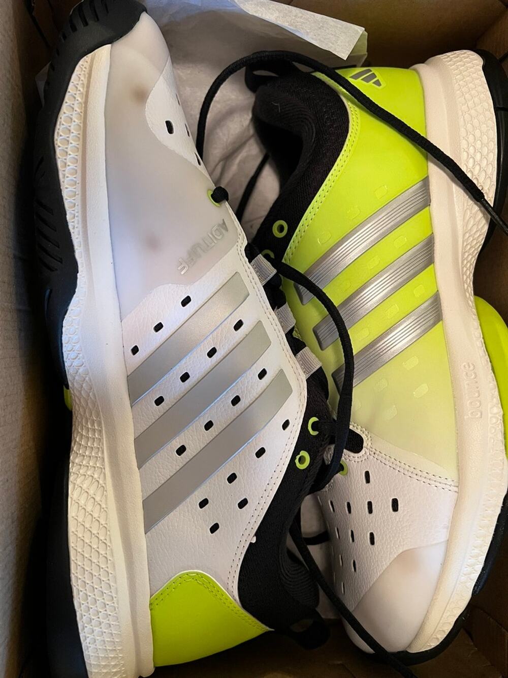 Adidas Men’s Court Pickleball Shoes (Cloud White/Silver Metallic/Core Black)